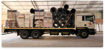 Fully loaded Phoenix Consolidated truck for Zimbabwe