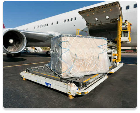 loading cargo on a jet